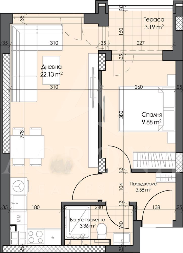 Двустаен апартамент кв. Гагарин - 0