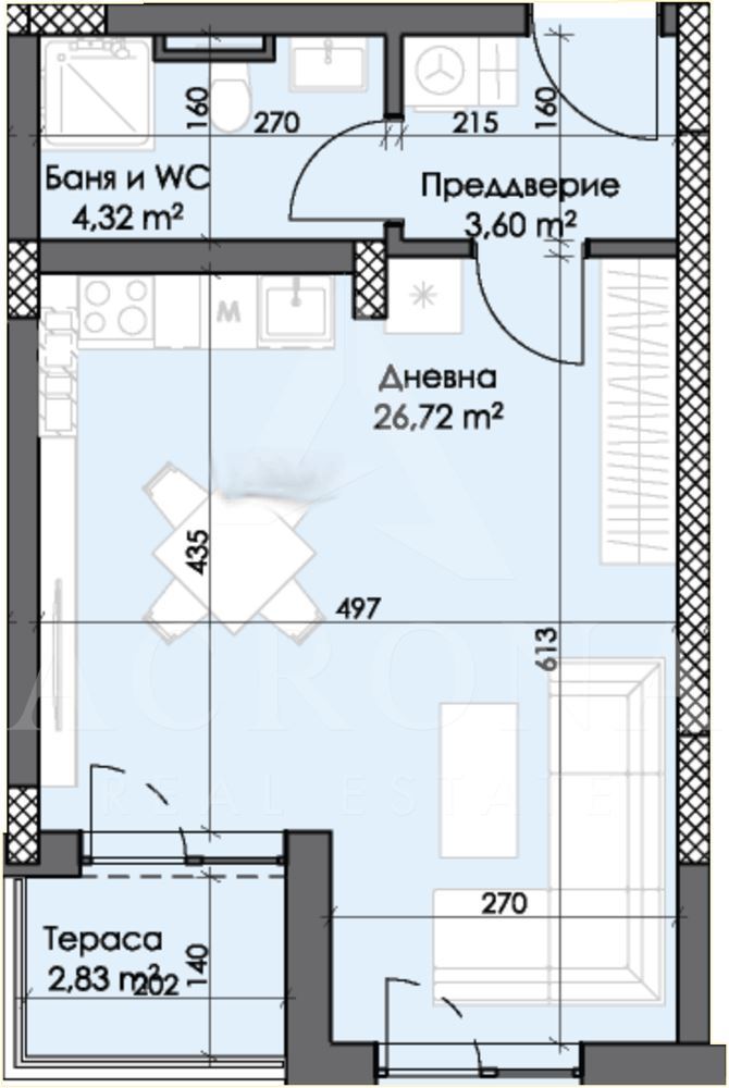 Едностаен апартамент кв. Тракия - 0