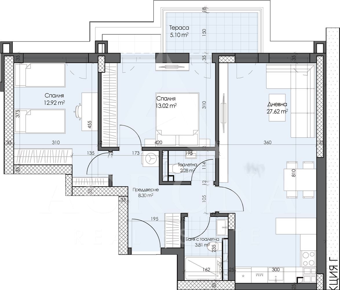 Тристаен апартамент в нов комплекс кв. Гагарин-0 Тристаен апартамент в нов комплекс кв. Гагарин - 0