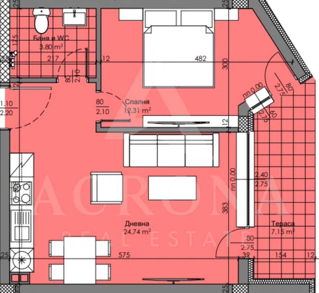 Двустаен апартамент в Луксозна сграда - 0