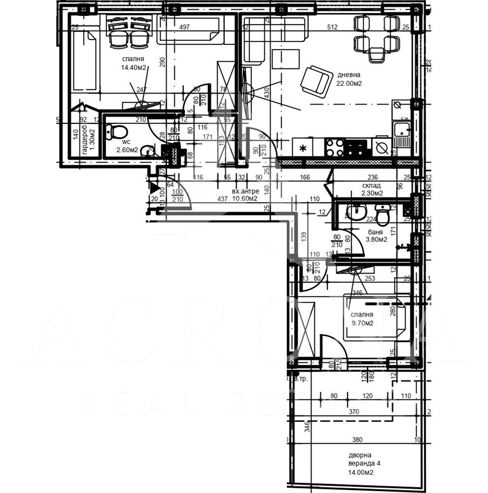 Тристаен апартамент с веранда кв. Христо Смирненски-0 Тристаен апартамент с веранда кв. Христо Смирненски - 0