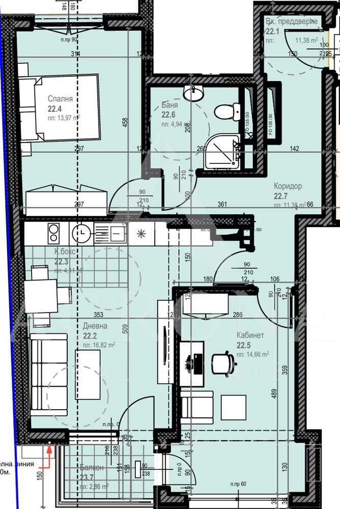Тристаен апартамент с Акт 14 кв. Кършияка - 0