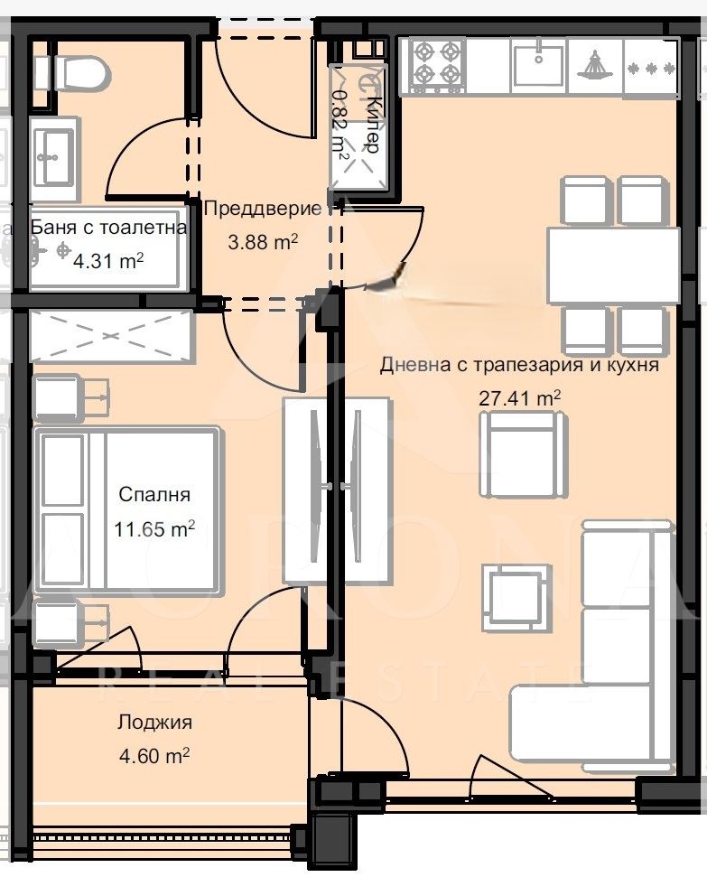 Двустаен апартамент кв. Остромила-0 Двустаен апартамент кв. Остромила - 0