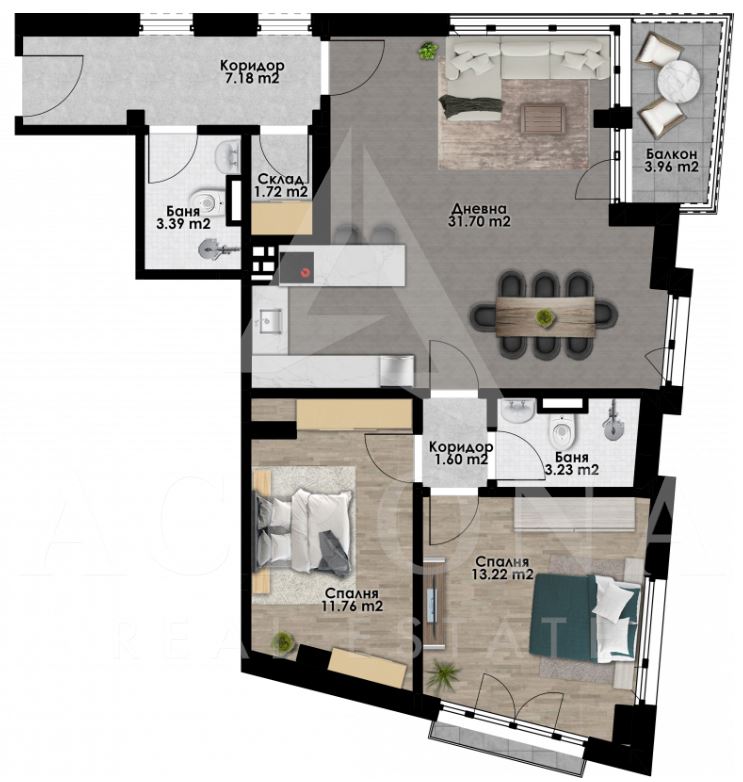 Тристайно жилище в район Южен - 0