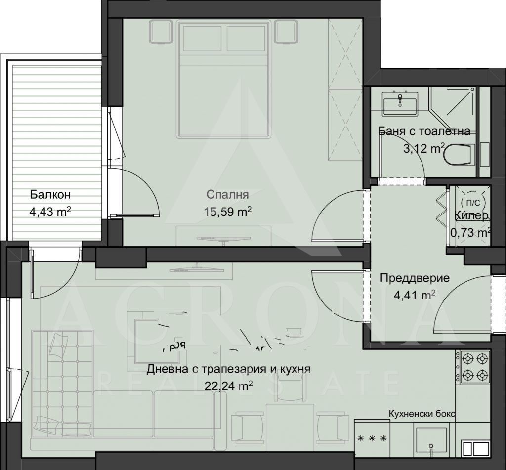 Нов двустаен в Кючук Париж-0 Нов двустаен в Кючук Париж - 0